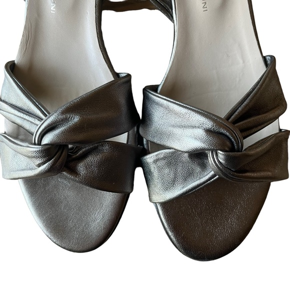 AGL Attilio Giusti Leombruni, Silver Leather Sandals Wedge Ankle Strap Size 39 - Picture 3 of 10